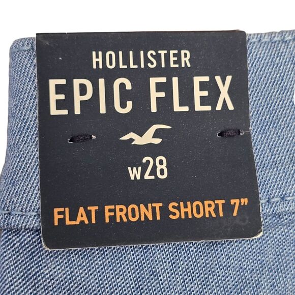 NWT Hollister Men's 28 Blue Pink Epic Flex Flamingo Flat Front Shorts 7" - Picture 14 of 15